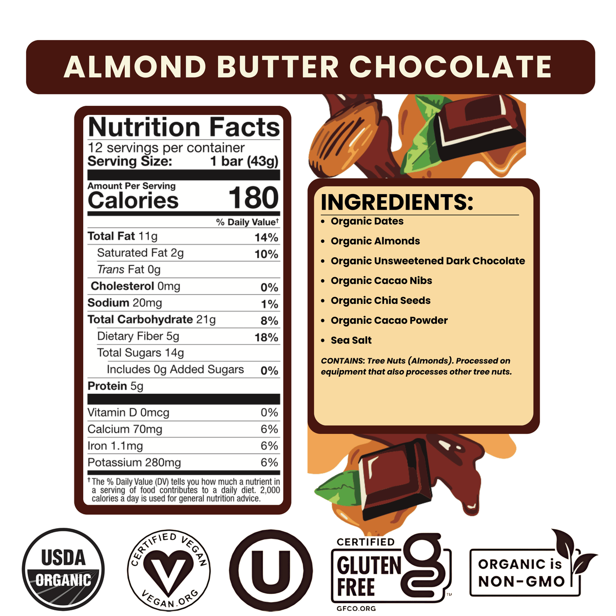 Almond Butter Chocolate Bar – Bearded Brothers