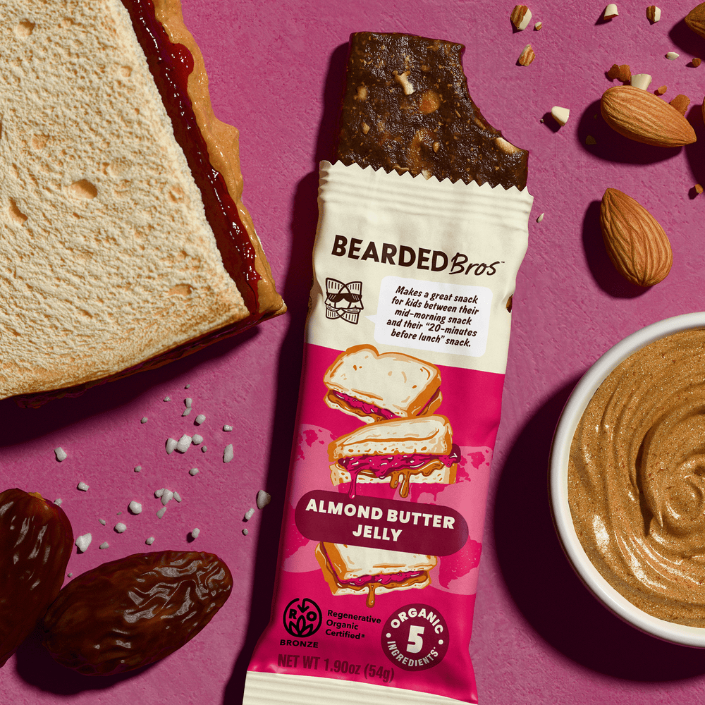 Almond Butter Jelly Regenerative Organic Certified® - 30 Pack - Bearded Brothers