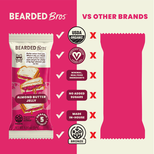 Almond Butter Jelly Regenerative Organic Certified® - 30 Pack - Bearded Brothers