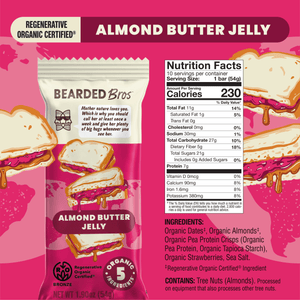 
            
                Load image into Gallery viewer, Almond Butter Jelly Regenerative Organic Certified® - 30 Pack - Bearded Brothers
            
        