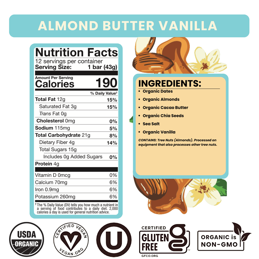 Almond Butter Vanilla Bar - Bearded Brothers