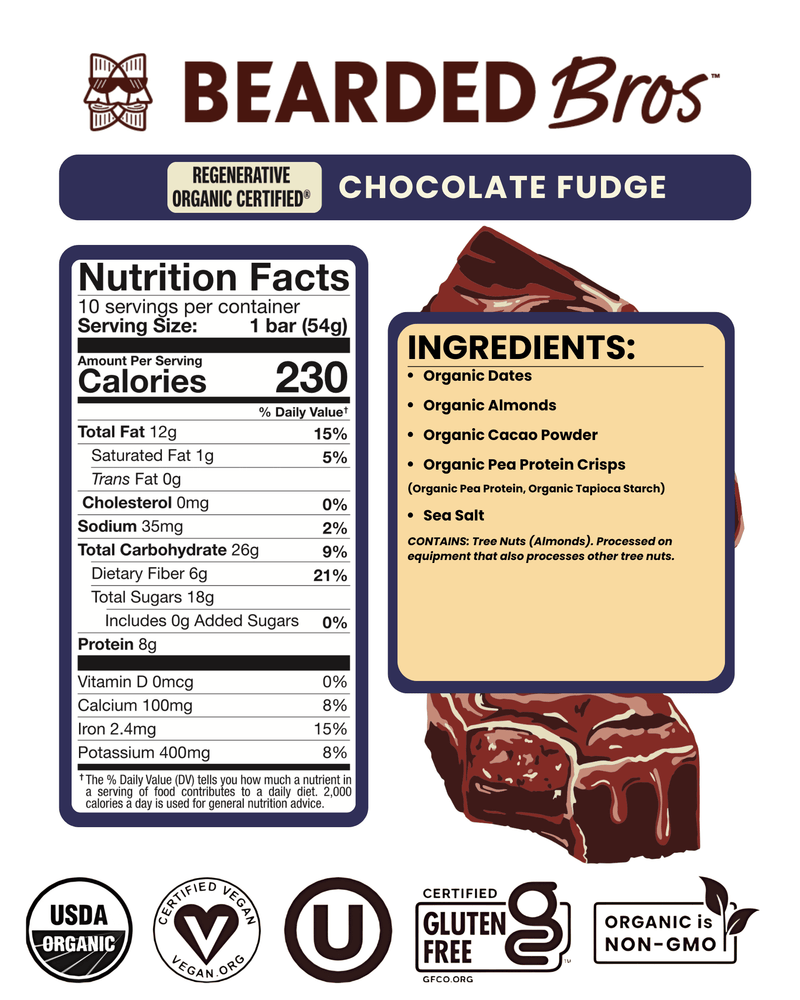 Chocolate Fudge Regenerative Organic Certified® - 10 Pack - Bearded Brothers