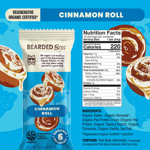 Cinnamon Roll Regenerative Organic Certified® - 30 pack - Bearded Brothers