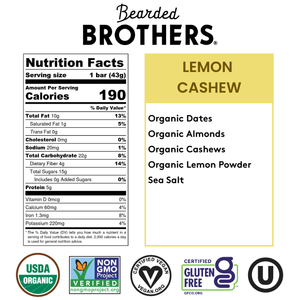 Luscious Lemon Cashew Bar - Bearded Brothers