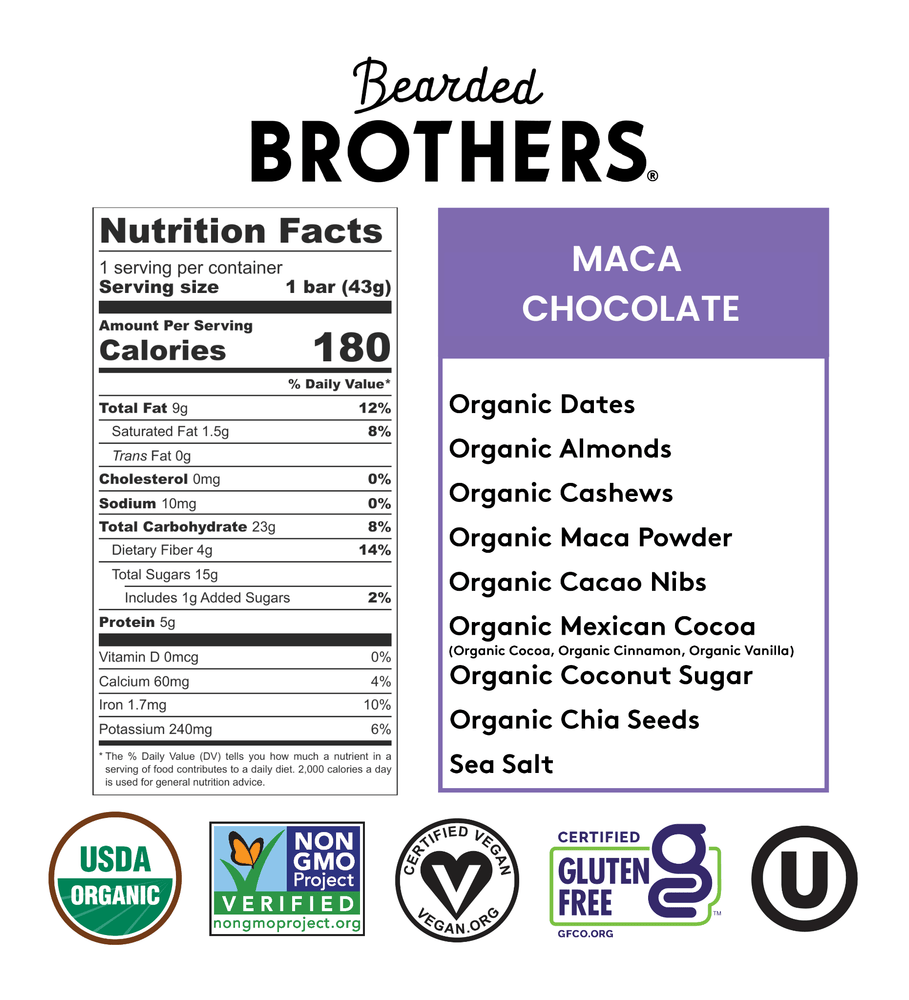 Mega Maca Chocolate Bar-Bearded Brothers