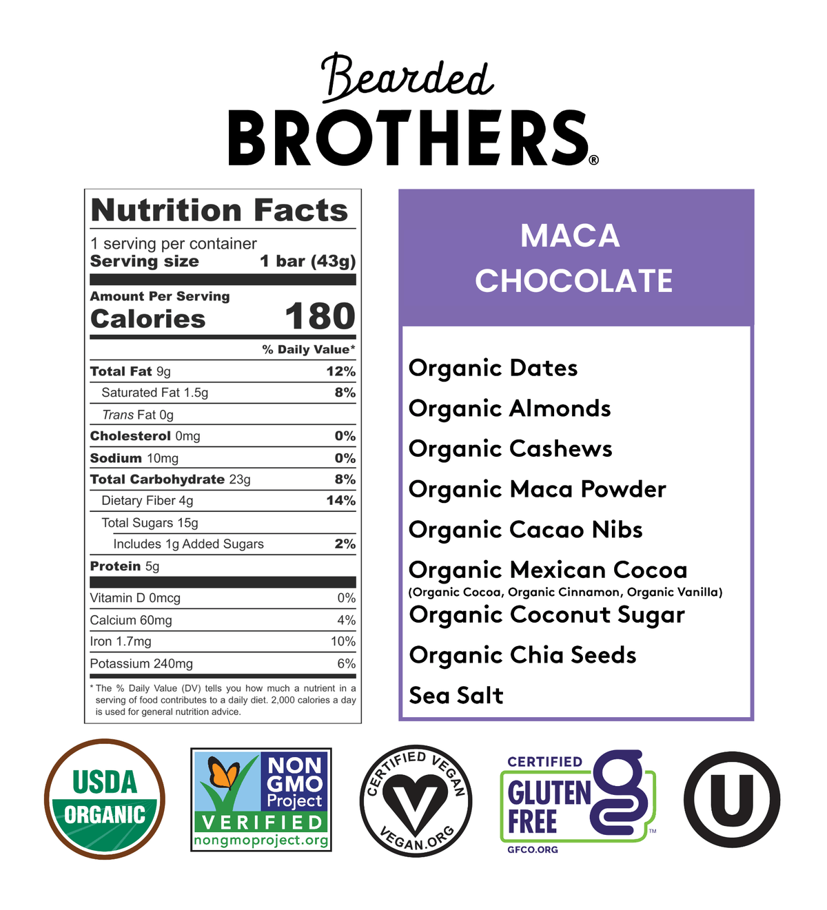 Mega Maca Chocolate Bar - Bearded Brothers