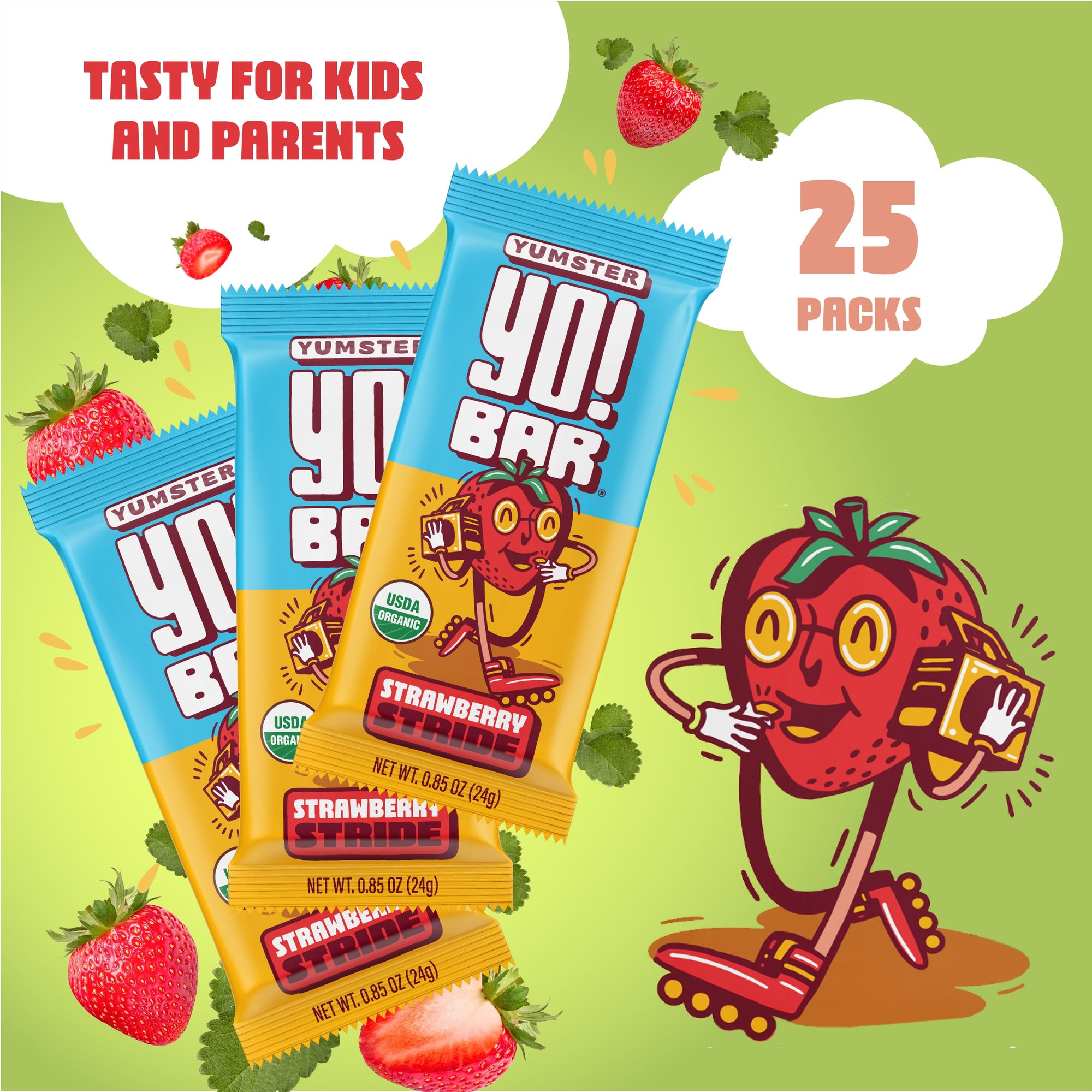 Strawberry Stride Yumster Yo! Bar 25 Pack - Bearded Brothers